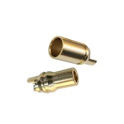In Stock! 10mm Bullet Female Male Connectors Gold Plated Copper Connector Semicircle Golden Connector
