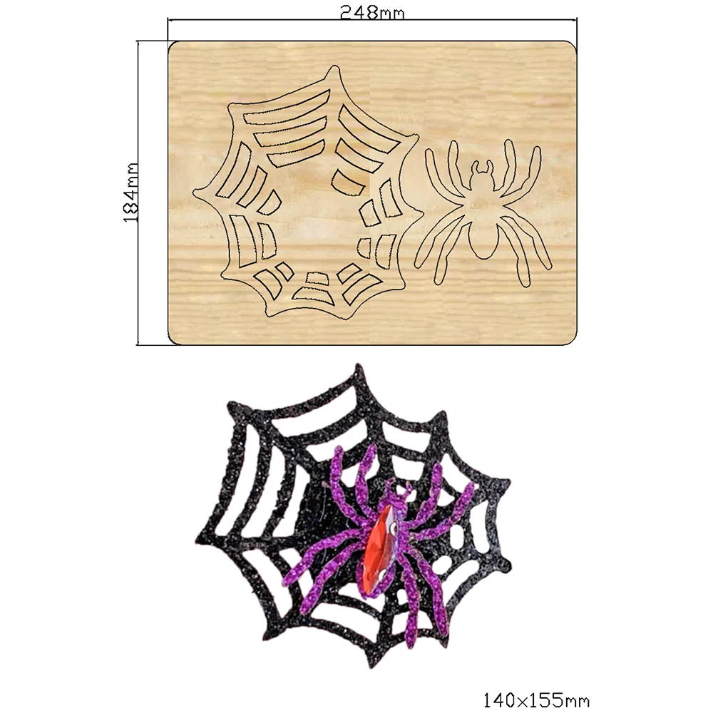 2021 New Scary Halloween decoration spider web Cutting Dies Wooden Knife Die Compatible With Most Manual Die Cut Cutters