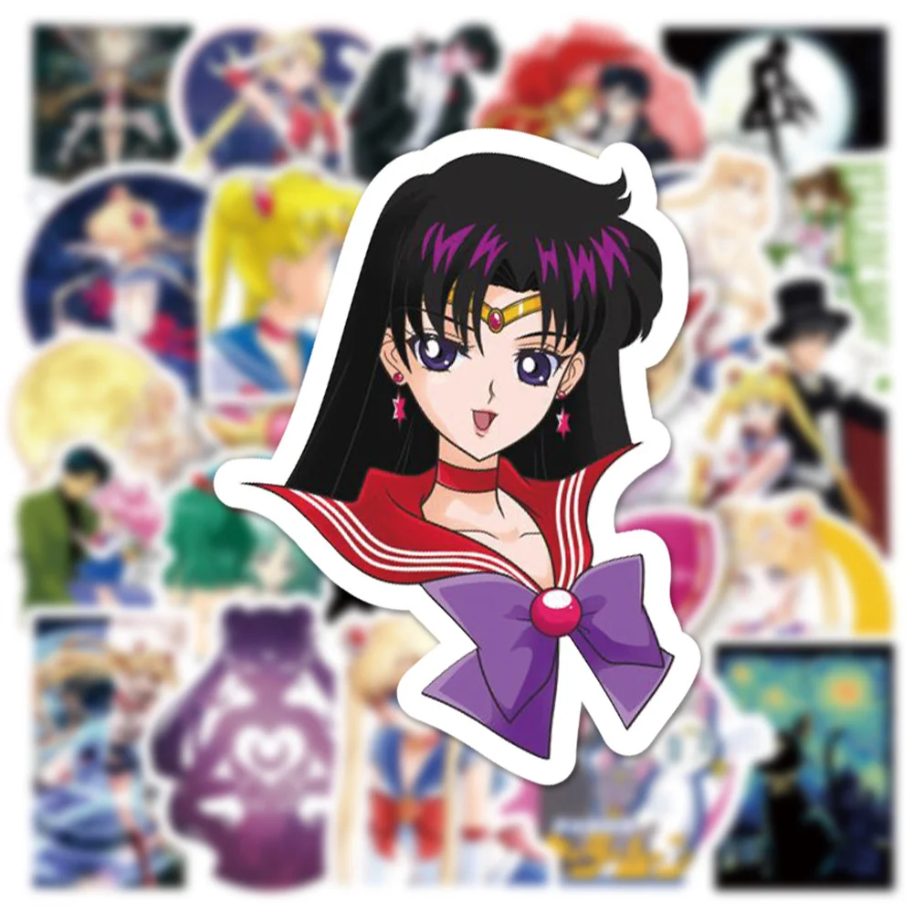 10/30/50PCS Anime Sailor Suit Moon Girl Sticker Graffiti DIY Laptop Study Scrapbook Office Waterproof Sticker Wholesale