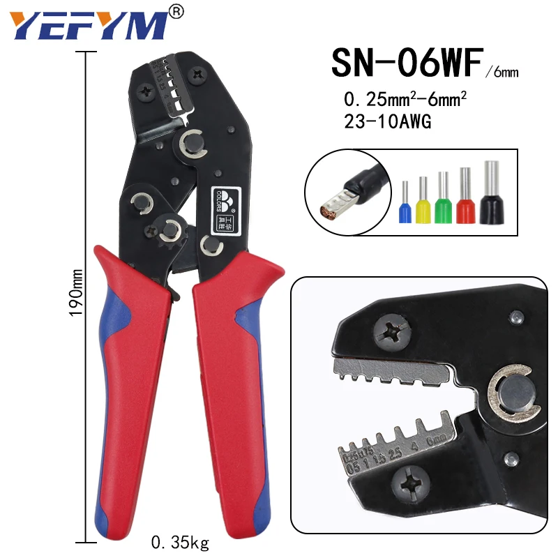 Crimping Pliers for TAB 2.8 4.8 6.3/C3 XH2.54 3.96 2510/tube/non insulation terminals SN-48B 10 jaws electrical clamp kit tools