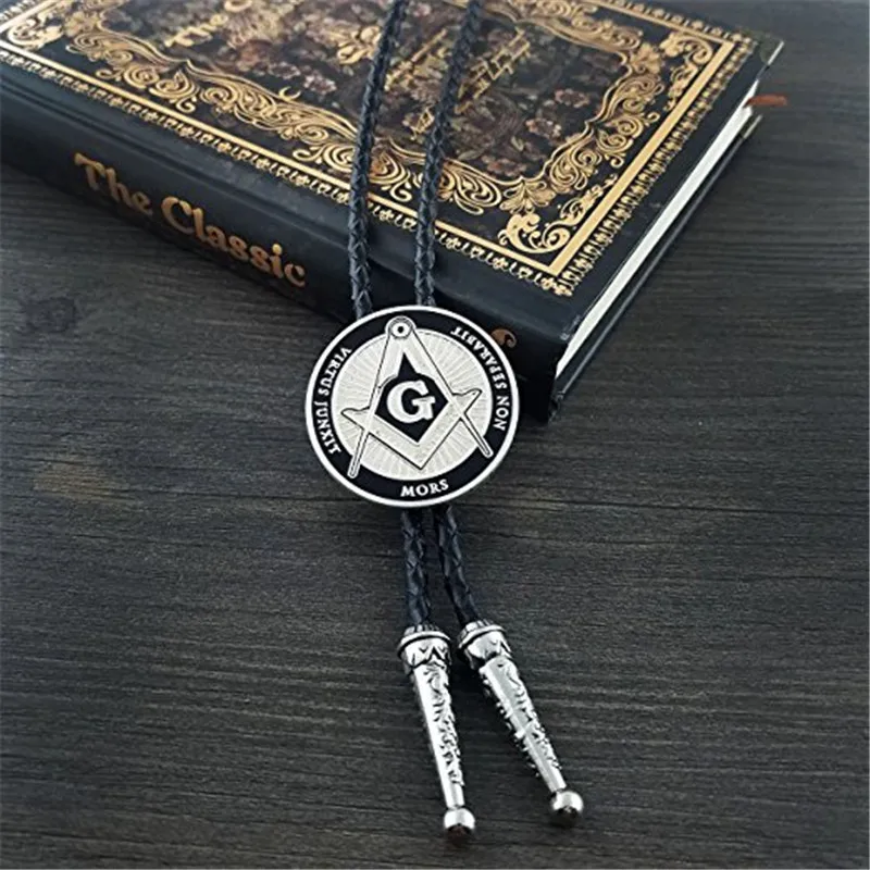 Europe and America Freemason Fashion Leather Cord Necklace bolo tie