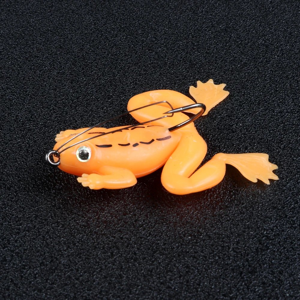 TEUKIM 4Pcs/set 6cm 5g Rubber Frog Soft Bait Fishing Lures Set Sea Fishing Plastic Fish with Hook Carp Fishing Tackle image 4