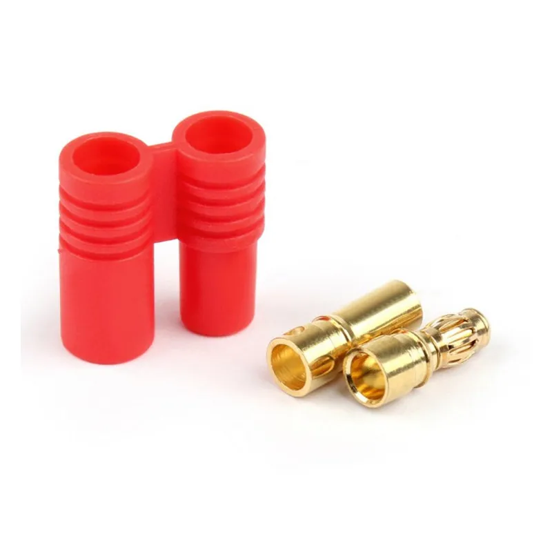 

10sets/Lot HXT 3.5mm Gold Bullet Banana Connector Plug With Protective Sleeve For ESC Battery Motor