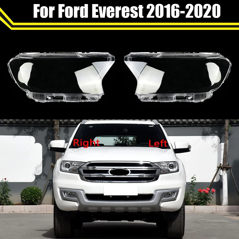 

Car Front Headlamps Transparent Cover Lampshades Lamp Shell Masks Headlight Cover Clear Lens Caps For Ford Everest 2016~2020