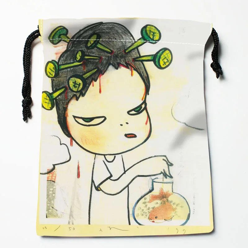 Custom Yoshitomo Nara Drawstring Bag 18*22cm Small Travel Women Small Cloth Bag Christmas Gift pouch W-0616