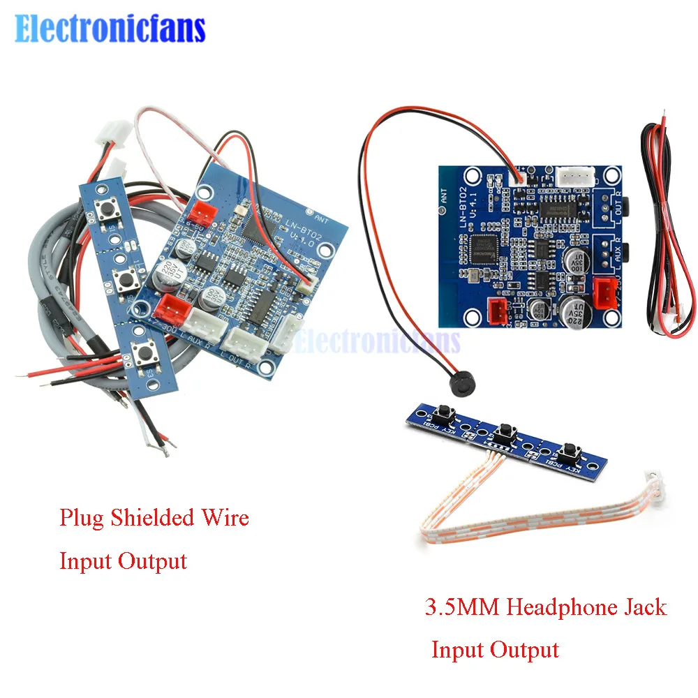 Car Bluetooth Audio Receiving Board Module 3.5MM Headphone Jack/Plug Shielded Wire Input Output Conversion Module DC 3.6-30V