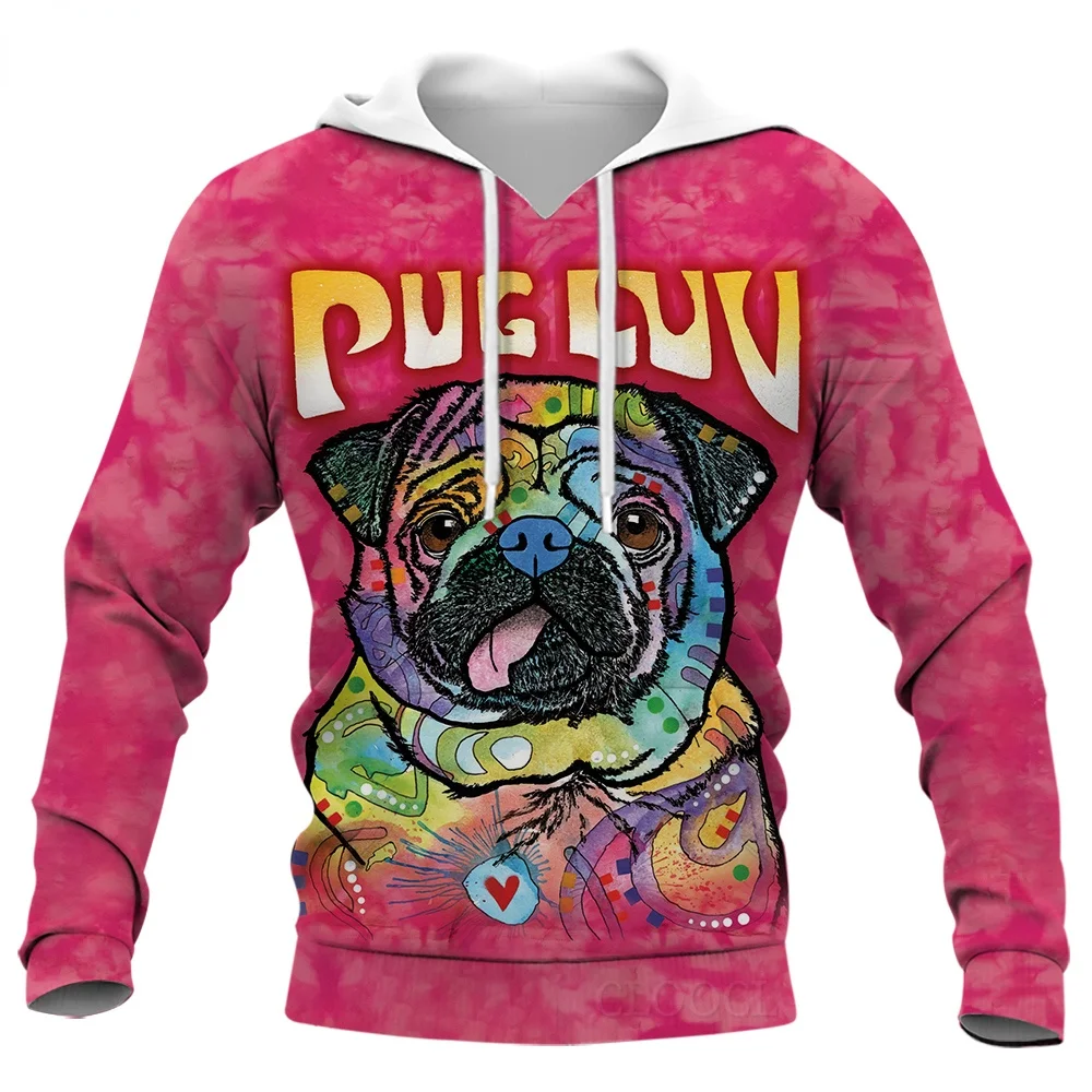 

CLOOCL Men Hoodie Animal Pug Dog Cute Cat Shiba Inu Dog Head 3D All Over Printed Autumn Unisex Hooded Pullover Sudadera Hombre