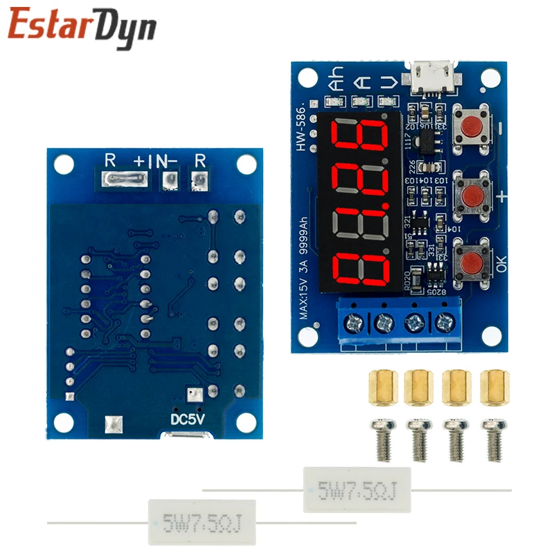 ZB2L3 Battery Tester LED Digital Display 18650 Lithium Battery Power Supply Test Resistance Lead-acid Capacity Discharge Meter