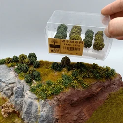 12 sztuk/zestaw symulacja Bush drzewo Model na scenę dla 1:35/1:48/1:72/1:87 skala piaskownica stołowa drzewo miniatury dekoracje krajobrazu