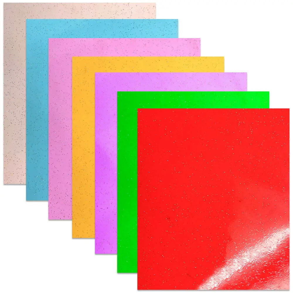 20x30cmPVC Jelly Vinyl Fabric Transparent Glitter Powder Synthetic Leather Sheet for DIY Hair Bow Craft Supplies Home Decoration