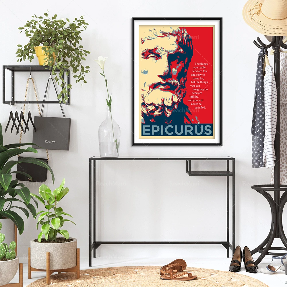 Epicurus Quote - The Things You Really Need Are Few And Easy to Come By - Poster Original Art Print Photo Wall Home Decor