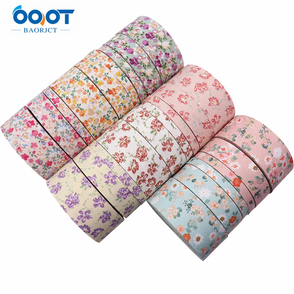 Double-Sided Flower Thicken Cloth Ribbon 5Yards M-21820-1473 38MM DIY Crafts Hairclip Apparel Accessories And Sewing Decorations