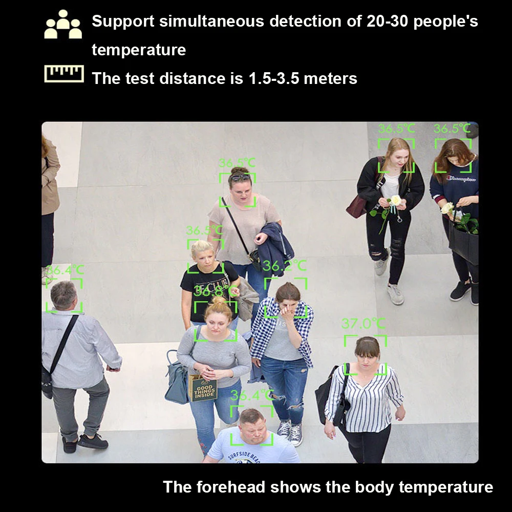 Nicht Kontaktieren Thermische Imaging Kamera Gesicht Anerkennung Kamera Gesichts AI Erkennung Für Stationen, Einkaufszentren, Schule