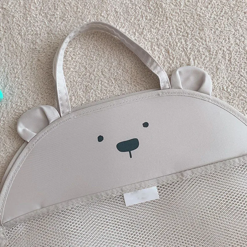 Baby bathroom mesh bag for bath toys bag kids basket toys net cartoon animal Bear Dog waterproof cloth sand toys beach storage