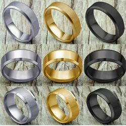 Ring Men 2023 Fashion Titanium Steel Black Classic Ring For Men Wedding Bands Male Jewelry