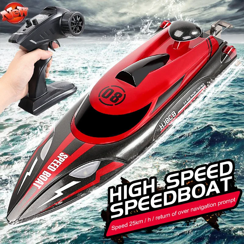 

150M Top Speed Electric Remote Control RC Boat Model 30KM/H Night Light Water Induction Speed Change Rollover Reset RC Speedboat