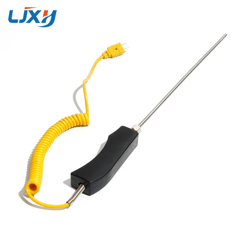 LJXH WRNK-187/104MLarge Handle K Type Handheld Armored Thermocouple High Temperature Furnace Probe Measuring Rod Sensor