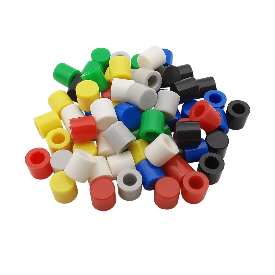 50Pcs A56 6*6mm Tactile Push Button Switch Plastic Cap Hat 6x6mm Micro Tact Switch Cover 7 Colors For Arduino