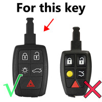For Volvo XC90 C70 S60 D5 V50 S40 C30 Silicone Remote Key Case Fob Shell Cover Skin Holder 5 Button
