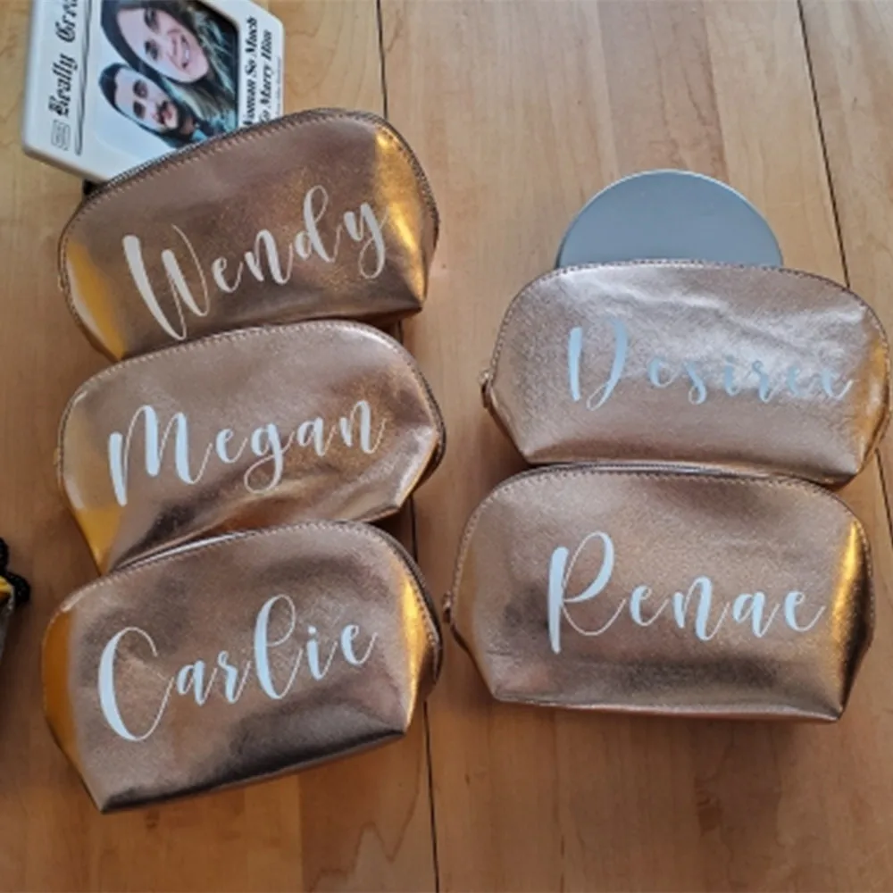 Personalised Bridesmaid Gift Make Up and Swimsuit Waterproof Bag Maid of Honour Gift - Unique Gift for Bridal Party Custom