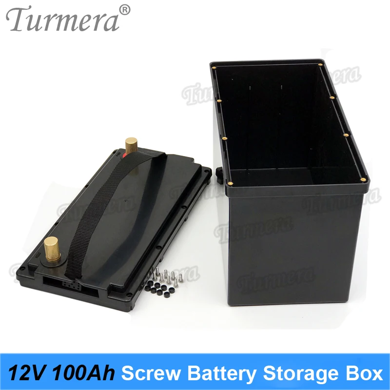 Turmera 12V 100Ah กล่องเก็บแบตเตอรี่พร้อม LCD สําหรับ 3.2V Lifepo4 แบตเตอรี่ระบบแผงพลังงานแสงอาทิตย์และแหล่งจ่ายไฟอย่างต่อเนื่องใช้