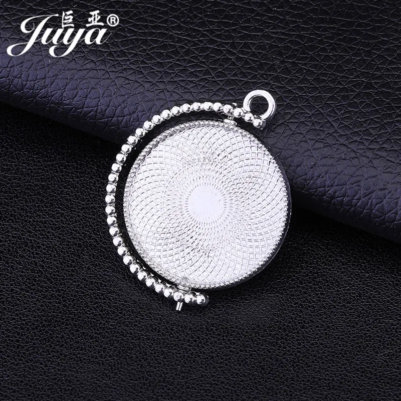 5pcs/lot Double Side Pendant Cabochon Base 25mm Rotatable Bezels Tray For DIY Jewelry Making Findings Crafts Accessories