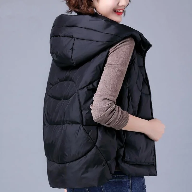 2024 Sleeveless Women Vest Winter Warm  6XL Down Cotton Padded Jacket Female Veste Sans Manche Femme Waistcoat Y359