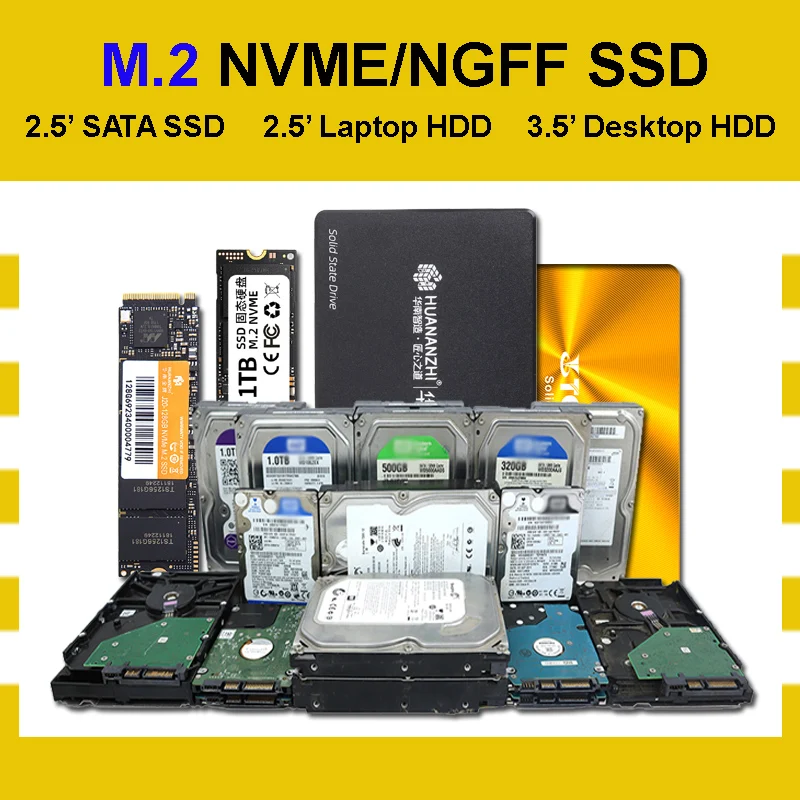 New SSD and HDD Combos 1TB M.2 NVMe SSD 500G Laptop HDD 2TB Hard Drive Disk for Laptop 2.5' SATA SSD Reliable PC Hardware Supply