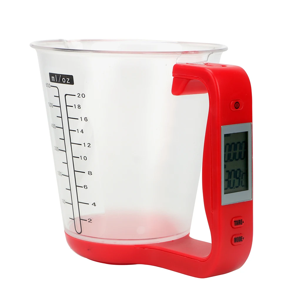 Electronic Hostweight Measuring Cup Kitchen Scales with LCD Display Temperature Measurement Cups Digital Beaker Kitchen Tool