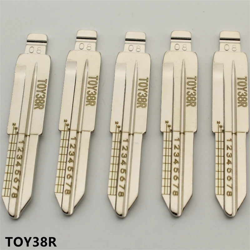 

XIEAILI OEM 30Pcs NO.8 TOY38R Engraved Line Key Blade Scale Shearing Teeth Uncut Key Blade K419