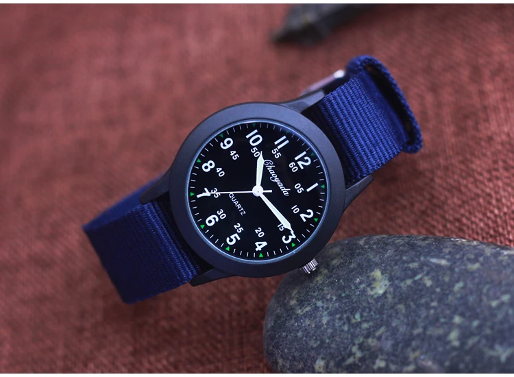 Chaoyada Brand Boys Men Students Learning Time Quartz Watches Girls Water Resistant Gifts Clock Kids Canvas Fashion Wristwatches