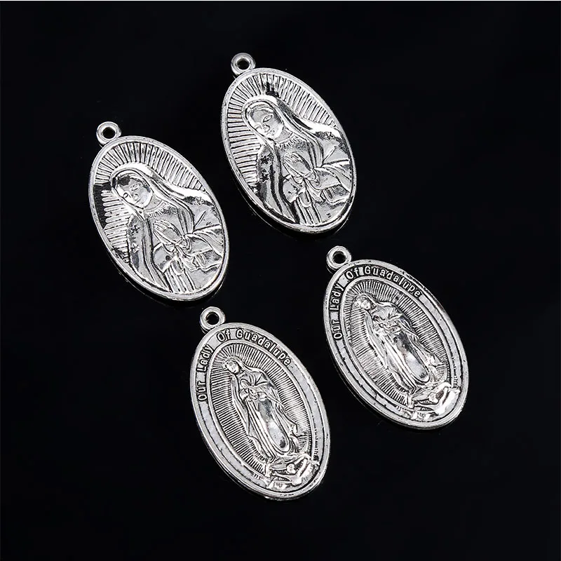 Religious Saint Catholic Guadalupe Mary and Holy Grail JHS Pendant DIY Pendant, suitable for making Christian jewelry crafts
