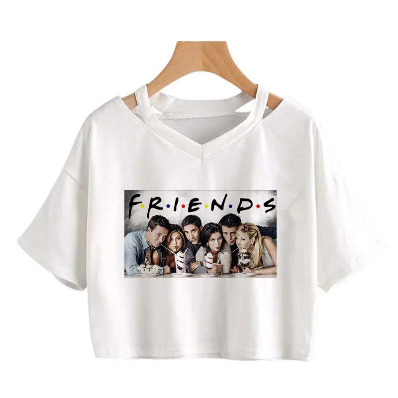 Fashion Friends Tv Show Funny Cartoon T Shirt Women Graphic Best Friends Harajuku T-shirt Korean Style Tshirt Vintage Top Female