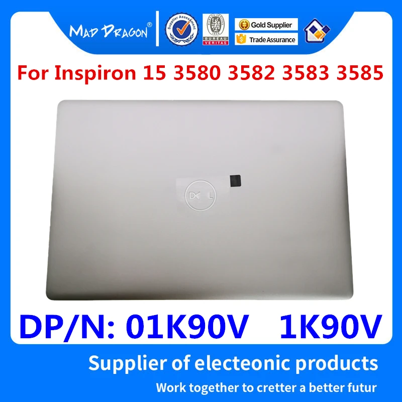 LCD Back Cover Rear Lid Top Case Band LCD Cable antenna Hinge Assembly Silver For Dell Inspiron 3580 3582 3583 3585 01K90V 1K90V