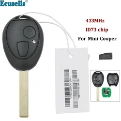 2 Buttons Remote Key Fob 433MHZ with ID73 PCF7930 Chip for BMW Mini Cooper S R50 R53 2002-2005 with Code