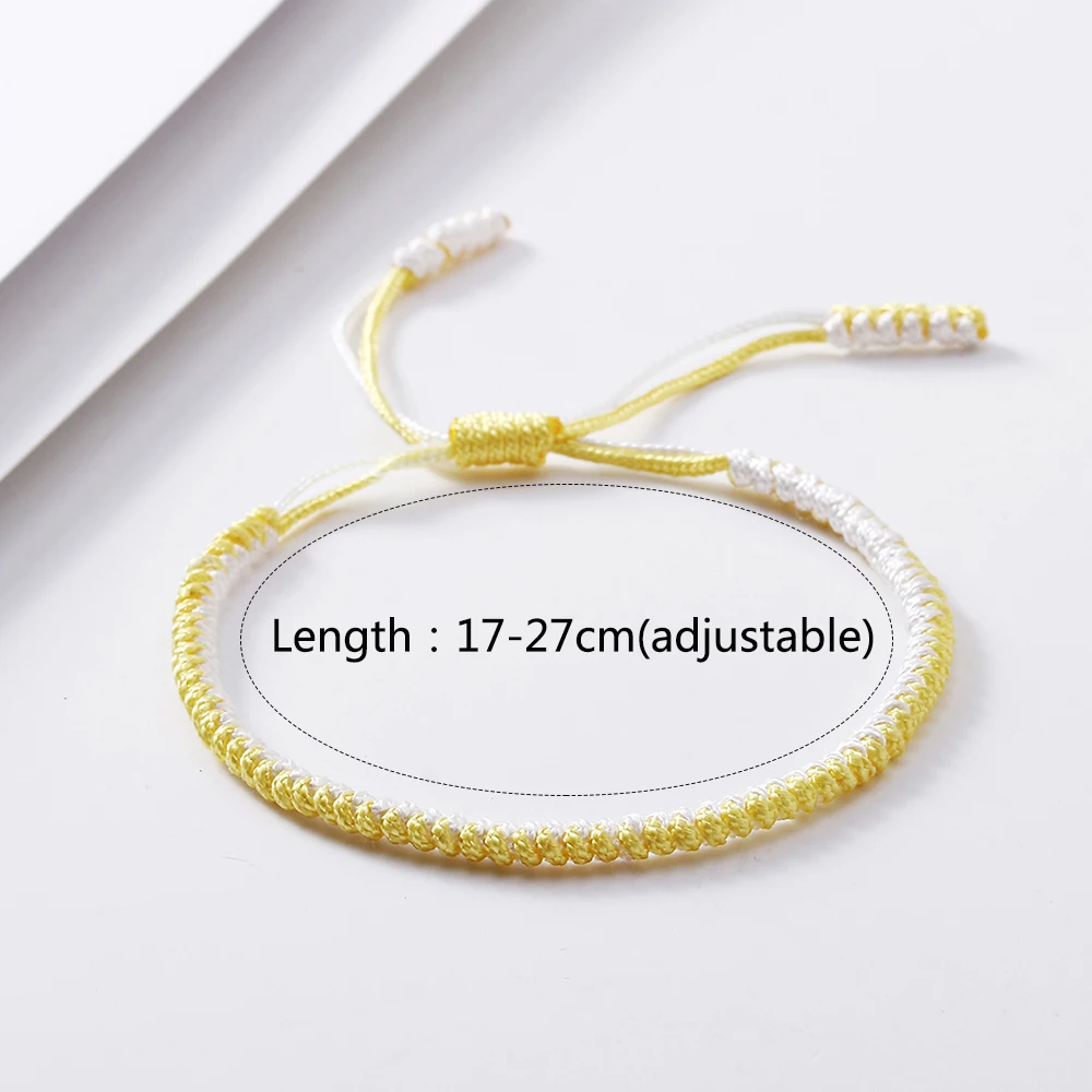 Simple Woven Cotton Rope String Bracelet Pray Yoga Handmade Multicolor Chic Bracelet for Men Women Fashion Friend Couple Bangle
