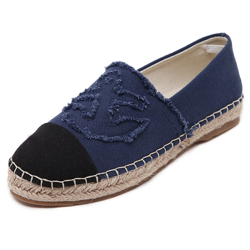 Women Canvas Shoes Slip On Espadrilles Woman Comfortable Round Toe Loafers Flats Ladies Casual Flat Shoes