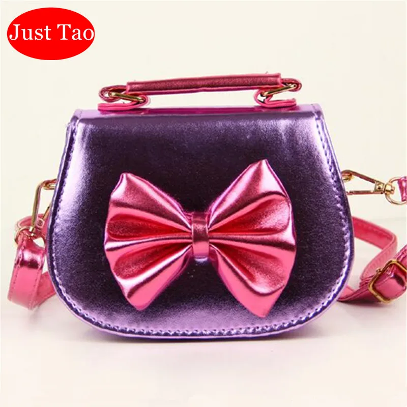 Just Tao! Low Price shoulder bags for Childrens Girls Lovely handbags Kids Bowknot coin purse New Year gift Bags pu totes JT037