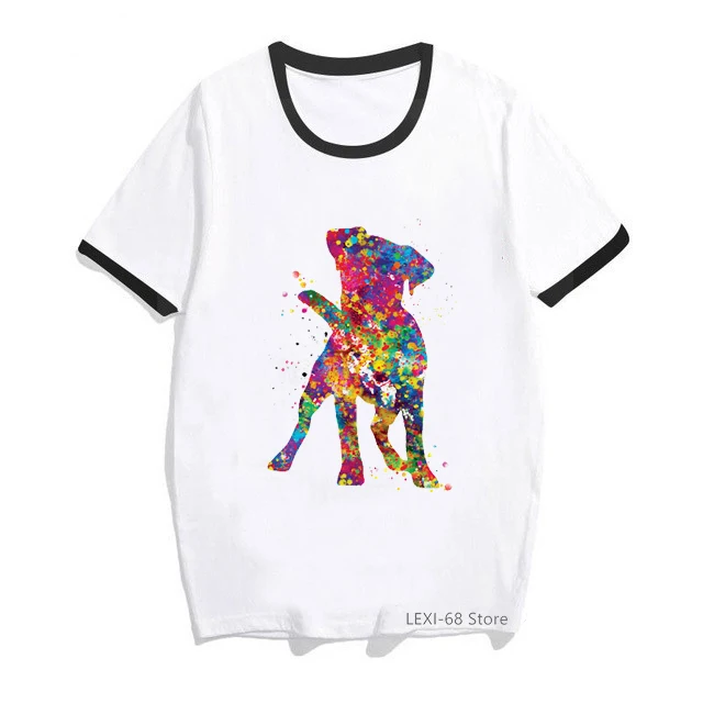 Chihuahua pies nadruk, akwarela T-Shirt damski 2024 śmieszna koszulka Femme Harajuku Kawaii ubrania koszulka bluzki damskie