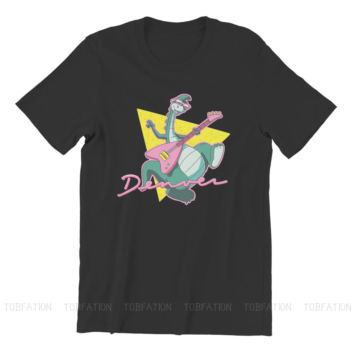 Less Round Collar TShirt Denver the Last Dinosaur Jeremy Cartoons Pure Cotton T Shirt Men Clothes Individuality Oversized