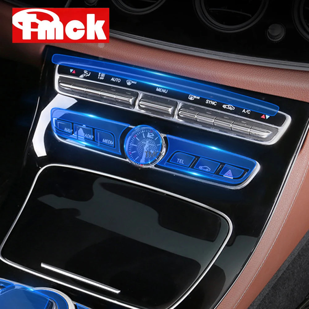 메르세데스 벤츠 C E GLC 클래스 W205 W213 X253 용 자동차 센터 컨트롤 AC 스크린 버튼, 시계 테이블 워치 멤브레인 프로텍터 필름