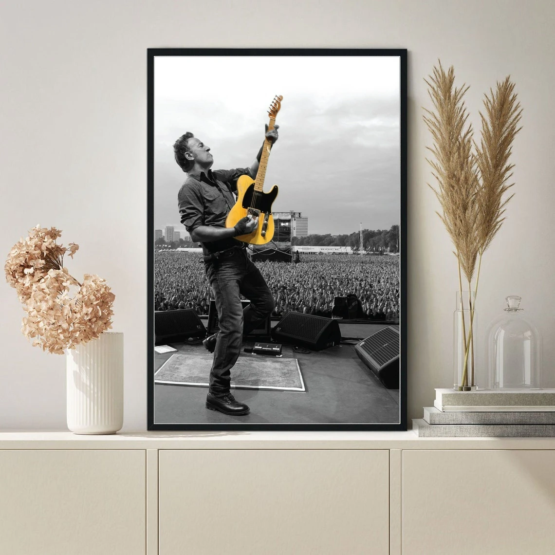 Bruce Springsteen Black and White Poster Canvas Print Wall Painting Home Decoration ( No Frame )