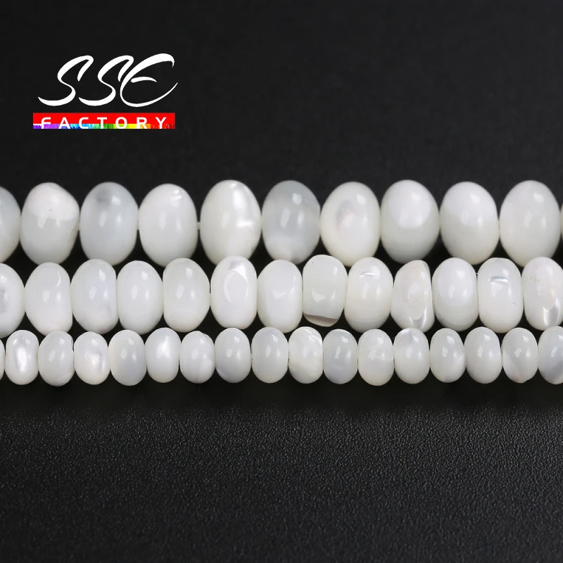 Natural White Shell Beads Wheel Shape Spacer Loose Beads 15