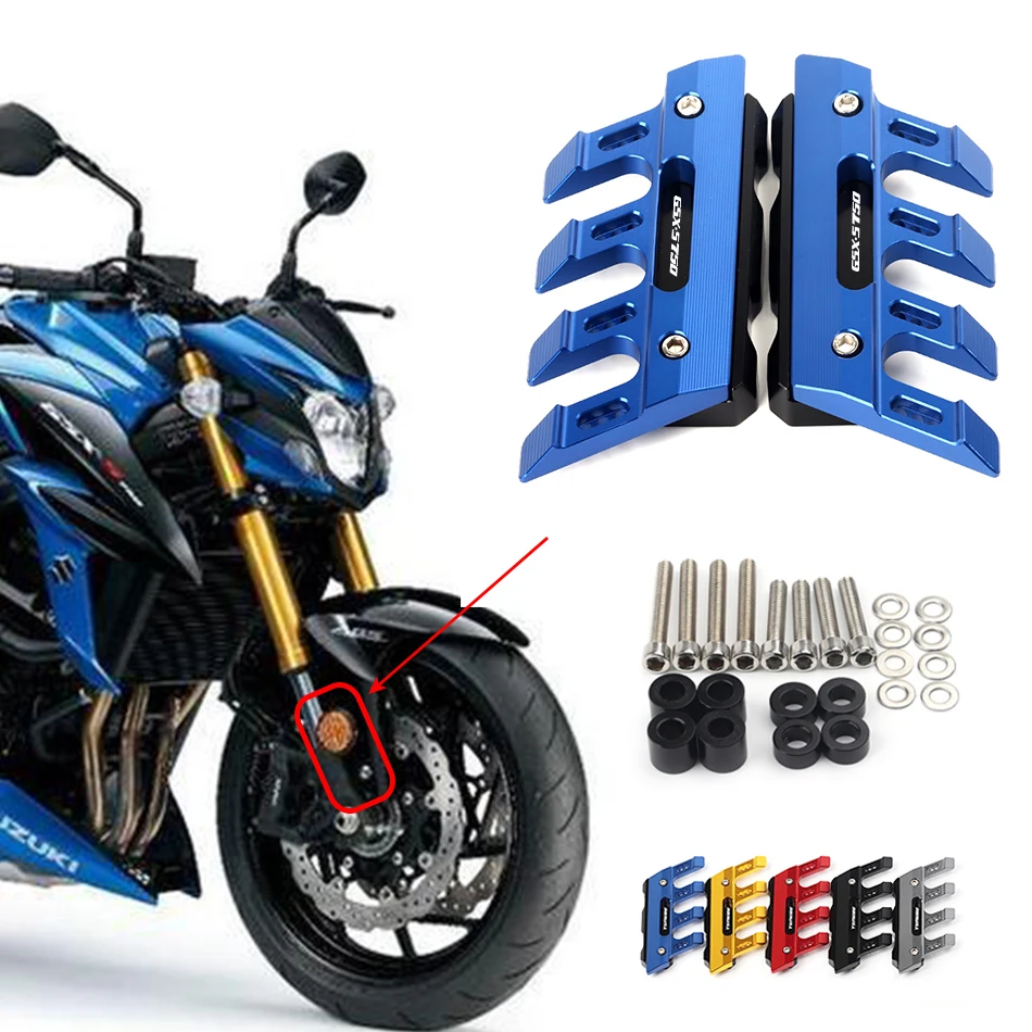 

For Suzuki GSX-S750 GSXS750 Motorcycle CNC Front Fender Slider Side Protection Guard Accessories 5 Colors