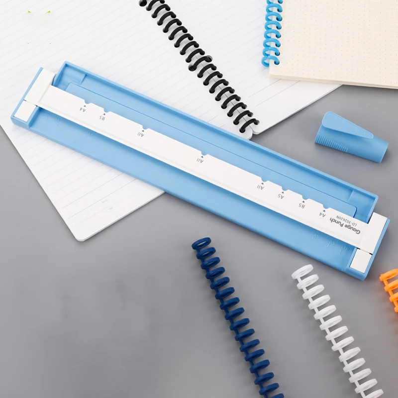 Five-color Positioning Ruler Plate With Multi-hole Puncher 30-hole Loose-leaf Document Binding Supplies Accessories Tools