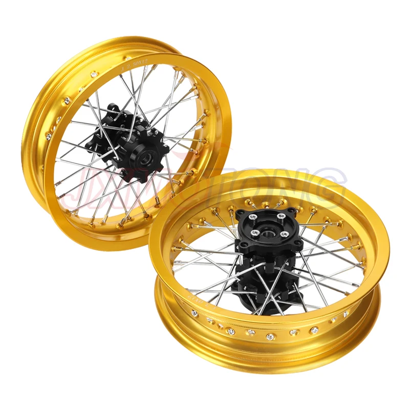 Gold Pit bike Rims 15mm hole 2.50-12inch & 3.00x12\