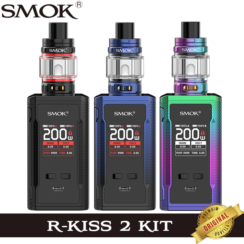 Oryginalny zestaw SMOK R-KISS 2 200 W Box MOD Vape R Kiss 2 z 6,5 ml TFV18 Mini Tank Atomizer Elektroniczny waporyzator do papierosów