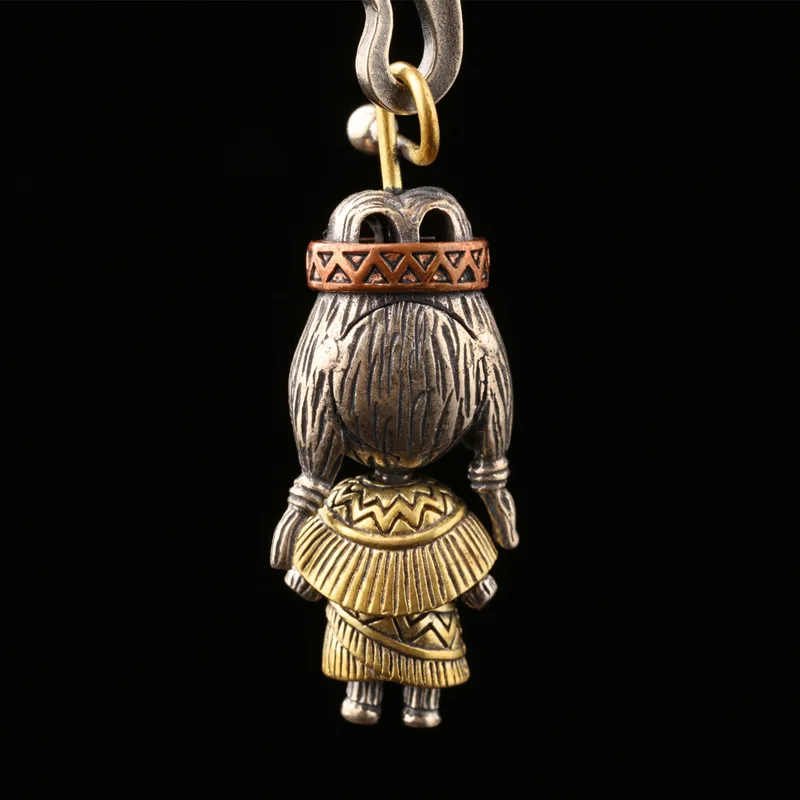 Indian traveler doll witch tease S925 silver pendant female tide retro voodoo doll couple pendant