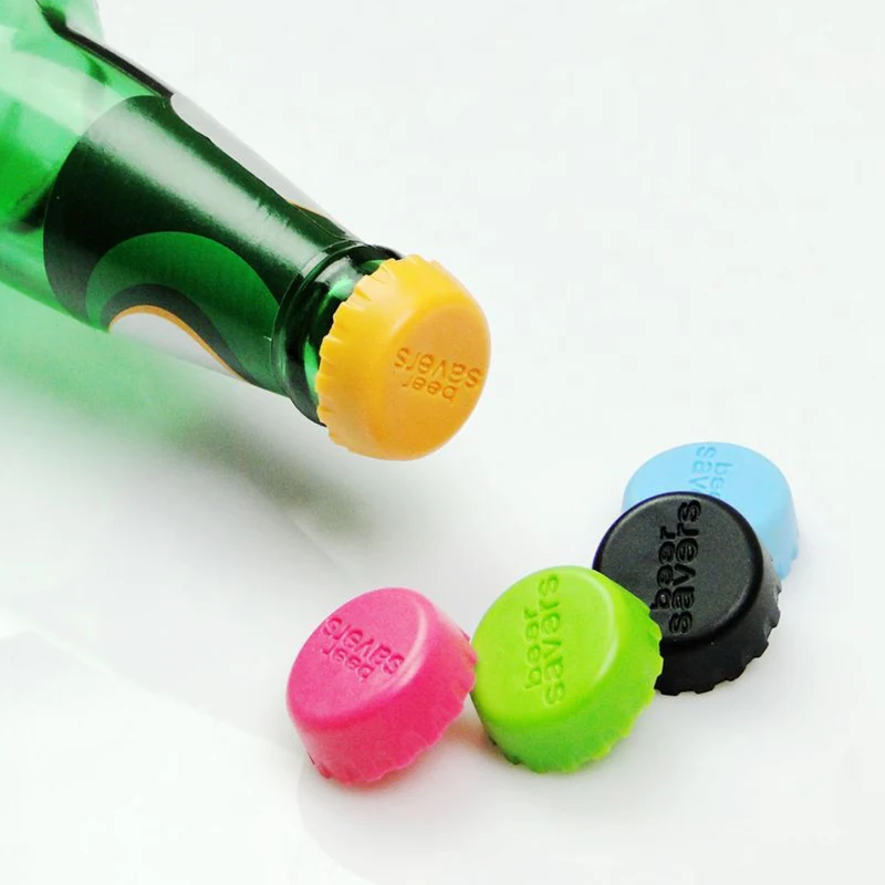 Colorful Silicone Beer Bottle Cap, Beverage Bottle Sealer Cover, Practical Stopper Cover, 6 Pcs Set