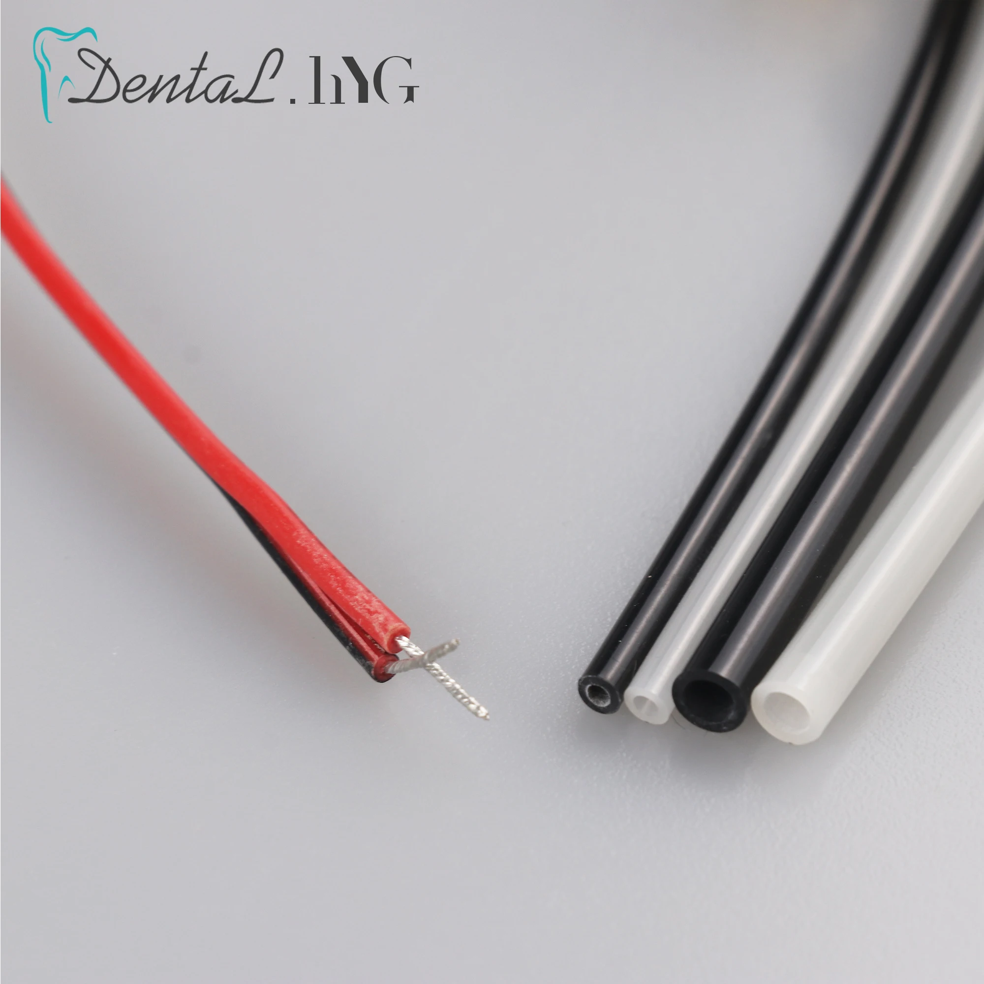 1 Set Dental 6 Holes Silicone Fiber Optic Tubing Hose +For Handpiece 6 Holes High Speed Handpiece Tube Pipe With Connector